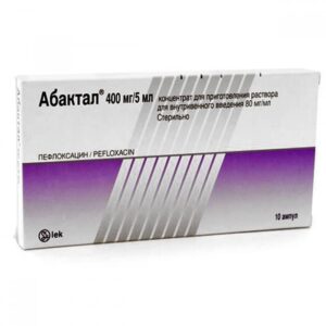 Abaktal (pefloxacin) ampoules 400 mg. 5 ml. №10