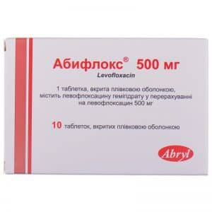 Abiflox (levofloxacin) coated tablets 500 mg. №10