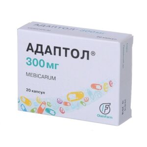 Adaptol (mebikar) capsules 300 mg. №20