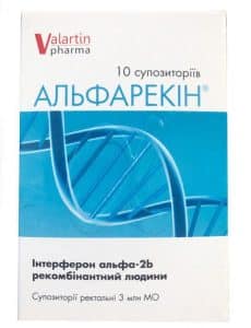Alfarecin (Interferon alfa-2 human recombinant) rectal suppositories 3 ml. n IU №10