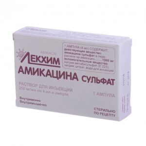 Amikacin sulfate solution 250 mg/ml. 4 ml. ampoules №1