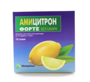 Amicitron forte (paracetamol) powder for oral solution 13g. sachet №10 without sugar