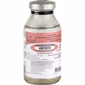 Aminocaproic acid (aminocaproic acid) solution for infusions 50 mg/ml. 100 ml. №1 vial