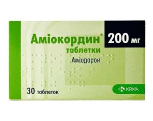 Amiokordin (amiodarone hydrochloride) tablets 200 mg. №30