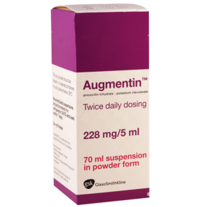 Augmentin (amoxicillin sodium) powder for suspension 228.5 mg/5 ml. 70 ml.