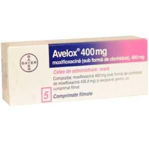 Avelox (moxifloxacin) coated tablets 400 mg. N5