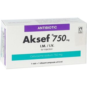 Axsef (cefuroxime) powder solution for injections 750 mg. vial + solvent ampoules 6 ml.