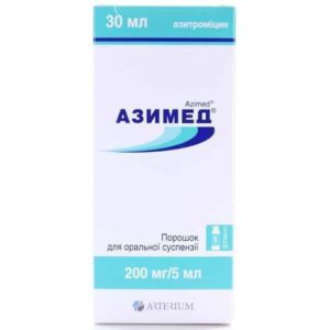 Azimed (azithromycin) powder for suspension 200 mg/5 mg. 30 ml. + syringe