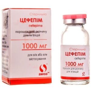 Cefepim (cefepime) powder for solution for injections 1g. №1 vial