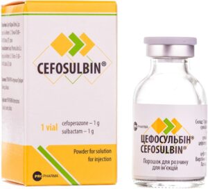 Cefosulbin (sodium sulfate) powder for solution for injections 1g/1g