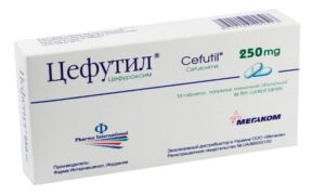 Cefutil (cefuroxime) coated tablets 250 mg. №10