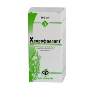 Chlorophyllipt (chlorophyllin) alcohol solution 1% 100 ml.