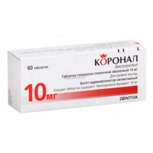 Coronal-10 (bisoprolol) coated tablets 10 mg. №60