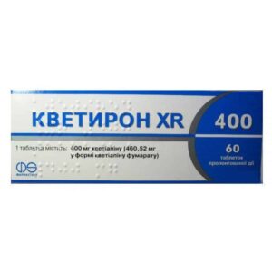 Cvetiron XR 400 (quetiapine) tablets with prolonged release 400 mg. №60