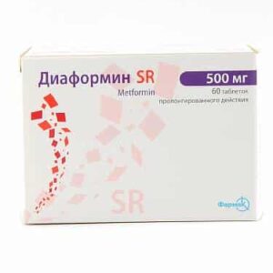 Diaformin SR (metformin) tablets with prolonged release 500 mg. №60