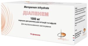 Diapenem powder for solution for injections and infusions 1000 mg. №10