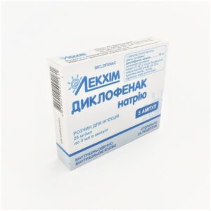 Diclofenak natrium (diclofenac) solution for injections 25 mg/ml. 3 ml. №5