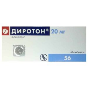 Diroton (lisinopril) tablets 20 mg. №56