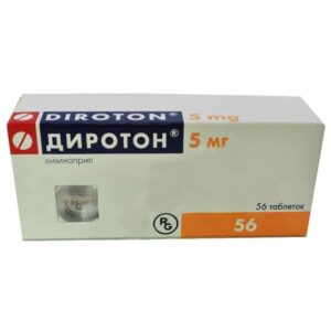 Diroton (lisinopril) tablets 5 mg. №56