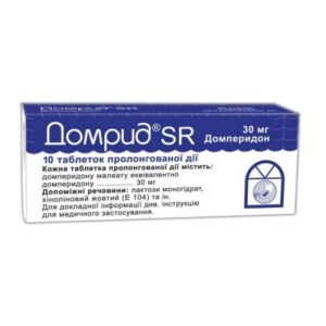 Domrid SR (domperidone maleatee) tablets with prolonged release 30 mg. №10