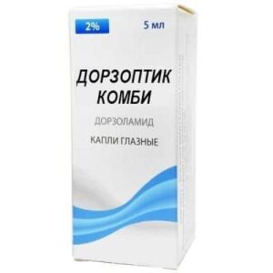 Dorzoptik Combi (dorzolamide) eye drops solution 20 mg/ml. +5 mg/ml. 5 ml. bottle dropper №1