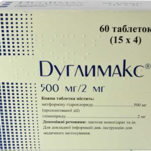 Duglimax (metformin hydrochloride) tablets 500 mg/2 mg. №60