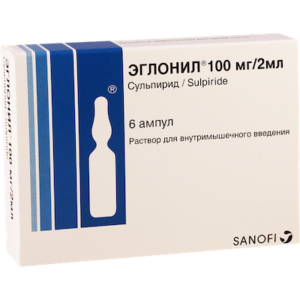 Eglonil (sulpiride) ampoules 100 mg. 2 ml. №6