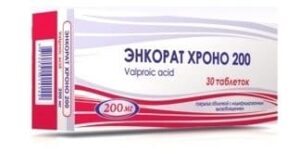 Encorat (valproic acid) tablets 200 mg. №30