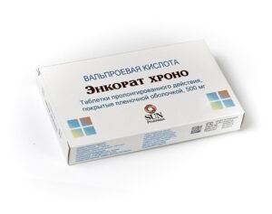 Encorat (valproic acid) coated tablets with prolonged release 500 mg. №30