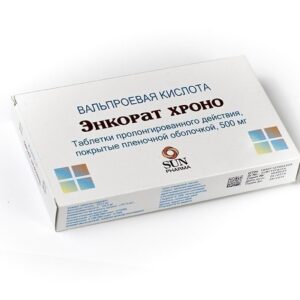 Encorat (valproic acid) coated tablets with prolonged release 500 mg. №30