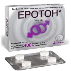 Eroton (sildenafil) tablets 100 mg. №4