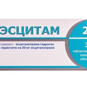 Escitam (escitalopram) 20 coated tablets 20 mg. №30