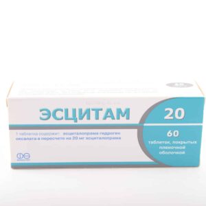 Escitam (escitalopram) 20 coated tablets 20 mg. №60