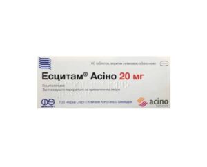 Escitam Asino (escitalopram) coated tablets 20 mg. №60