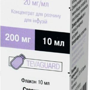 Etopozid-TEVA (etoposide) concentrate for infusions 20 mg/ml. 10 ml. №1 vial