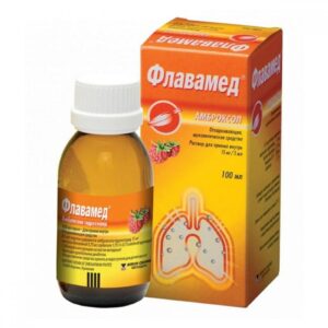 Flavamed (ambroxol hydrochloride) solution against cough 15 mg/5 ml. 100 ml.