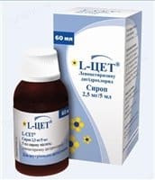 L-cet (levocetirizine dihydrochloride) syrup 2.5 mg/5 ml. 60 ml. vial