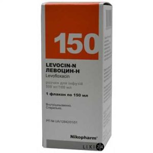 Levocin-N solution for infusions 500 mg/100 ml. 150 ml. vial