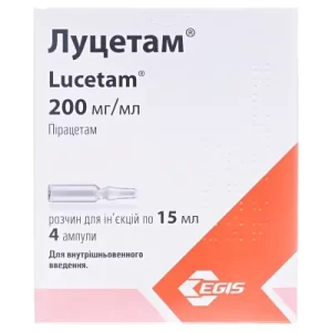 Lucetam solution for injections ampoules 3000 mg. 15 ml. №4