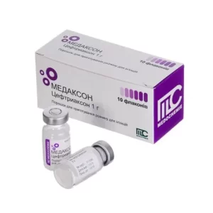 Medaxon (ceftriaxone) powder for injections 1g. №10 vial