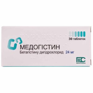 Medogystin (betahistine dihydrochloride) tablets 24 mg. №30