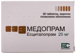 Medopram (escitalopram) coated tablets 20 mg. №30