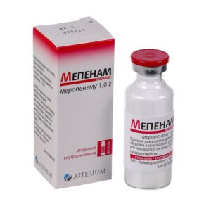 Mepenam (meropenem) powder for solution for injections 1g. №1 vial