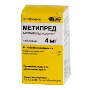 Metipred (methylprednisolone) tablets 4 mg. №30 vial