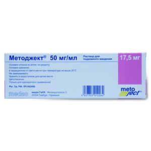 Metodject (methotrexate) solution for injections 50 mg/ml. 0.35 ml. 17.5 mg. syringe