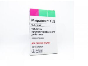 Mirapex PD (pramipexol) tablets with prolonged release 0.375 mg. №30