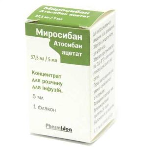 Mirosiban (atosiban acetate) concentrate for infusions 37.5 mg/5 ml. 5 ml. vial №1