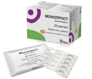 Monoprost (latanoprost) eye drops solution 50 mcg/ml. sachet №30