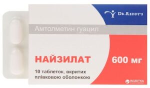 Naizilat (amtolmetin guacil) coated tablets 600 mg. №10