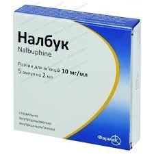 Nalbuk (nalbuphine) solution for injections 10 mg/ml. 2 ml. ampoules №5